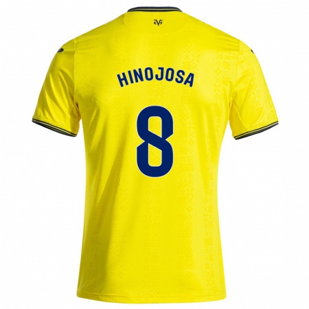 Kandiny Gyermek Sergio Hinojosa #8 Sárga Fekete Hazai Jersey 2024/25 Mez Póló Ing