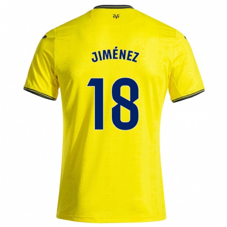 Kandiny Gyermek Alex Jiménez #18 Sárga Fekete Hazai Jersey 2024/25 Mez Póló Ing