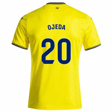 Kandiny Gyermek Thiago Ojeda #20 Sárga Fekete Hazai Jersey 2024/25 Mez Póló Ing