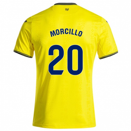 Kandiny Gyermek Raquel Morcillo #20 Sárga Fekete Hazai Jersey 2024/25 Mez Póló Ing