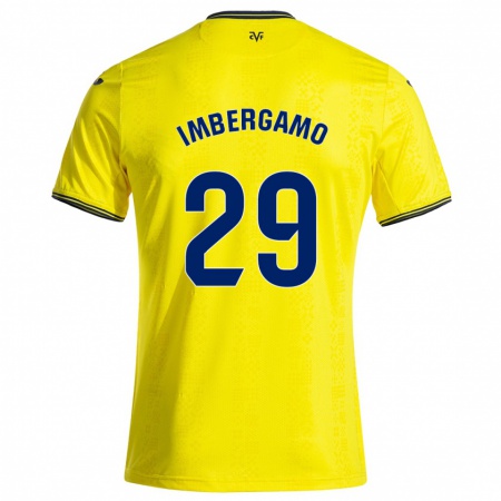 Kandiny Gyermek Mar Imbergamo #29 Sárga Fekete Hazai Jersey 2024/25 Mez Póló Ing