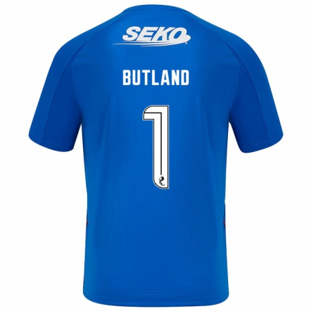 Kandiny Gyermek Jack Butland #1 Sötétkék Hazai Jersey 2024/25 Mez Póló Ing