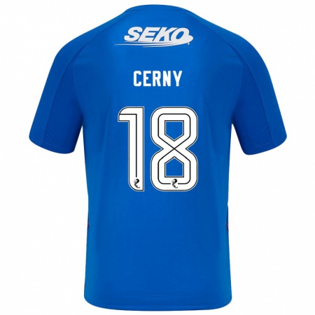 Kandiny Gyermek Vaclav Cerny #18 Sötétkék Hazai Jersey 2024/25 Mez Póló Ing