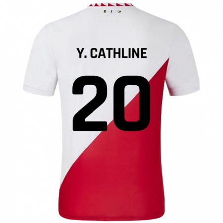 Kandiny Gyermek Yoann Cathline #20 Fehér Piros Hazai Jersey 2024/25 Mez Póló Ing