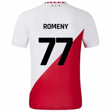 Kandiny Gyermek Ole Romeny #77 Fehér Piros Hazai Jersey 2024/25 Mez Póló Ing