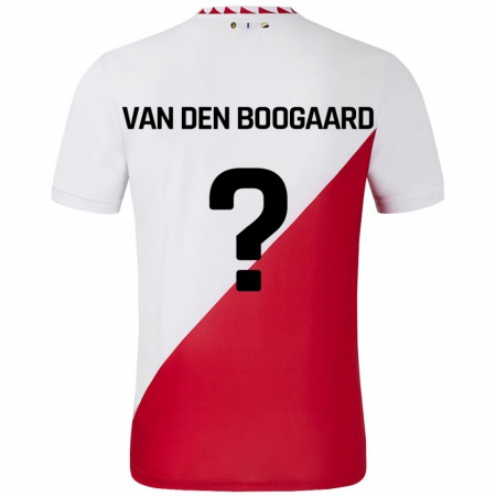 Kandiny Gyermek Brian Van Den Boogaard #0 Fehér Piros Hazai Jersey 2024/25 Mez Póló Ing