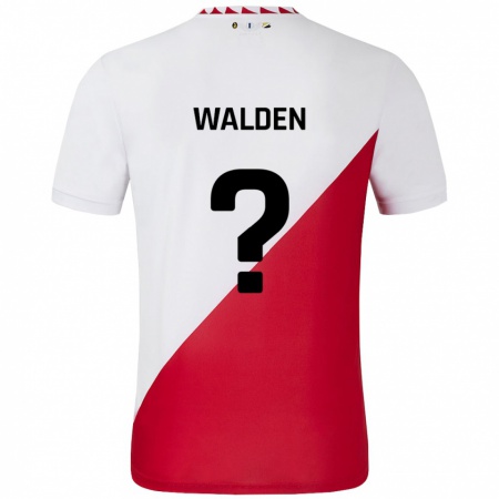 Kandiny Gyermek Jaden Walden #0 Fehér Piros Hazai Jersey 2024/25 Mez Póló Ing