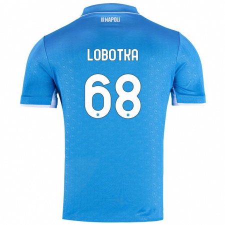 Kandiny Gyermek Stanislav Lobotka #68 Ég Kék Hazai Jersey 2024/25 Mez Póló Ing