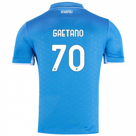 Kandiny Gyermek Gianluca Gaetano #70 Ég Kék Hazai Jersey 2024/25 Mez Póló Ing