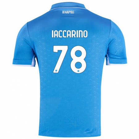 Kandiny Gyermek Gennaro Iaccarino #78 Ég Kék Hazai Jersey 2024/25 Mez Póló Ing