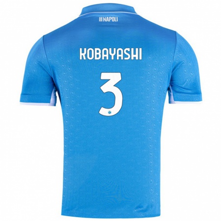 Kandiny Gyermek Miharu Kobayashi #3 Ég Kék Hazai Jersey 2024/25 Mez Póló Ing