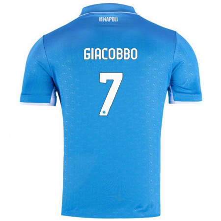 Kandiny Gyermek Giulia Giacobbo #7 Ég Kék Hazai Jersey 2024/25 Mez Póló Ing