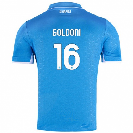 Kandiny Gyermek Eleonora Goldoni #16 Ég Kék Hazai Jersey 2024/25 Mez Póló Ing