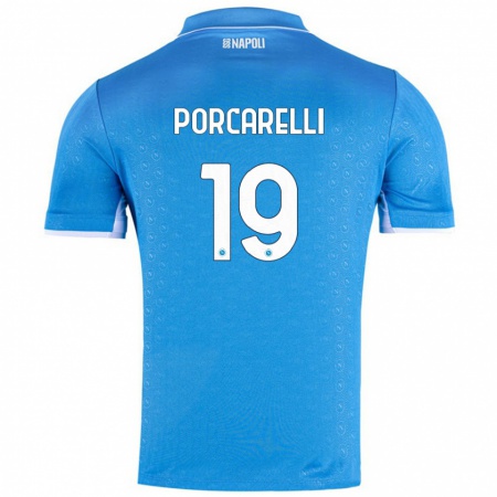 Kandiny Gyermek Maddelena Porcarelli #19 Ég Kék Hazai Jersey 2024/25 Mez Póló Ing