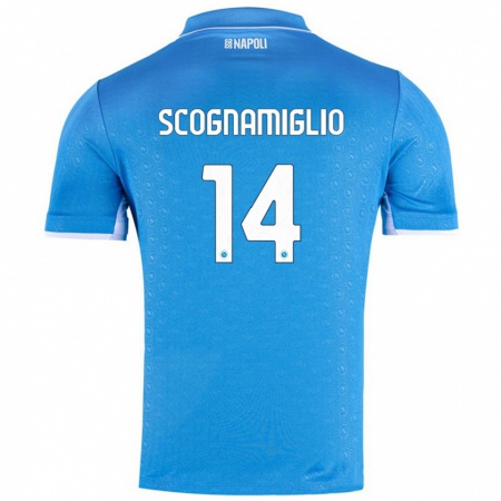 Kandiny Gyermek Fabio Scognamiglio #14 Ég Kék Hazai Jersey 2024/25 Mez Póló Ing