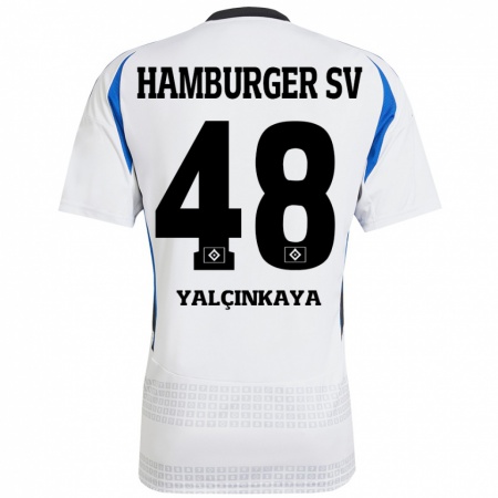 Kandiny Gyermek Bilal Yalcinkaya #48 Fehér Kék Hazai Jersey 2024/25 Mez Póló Ing