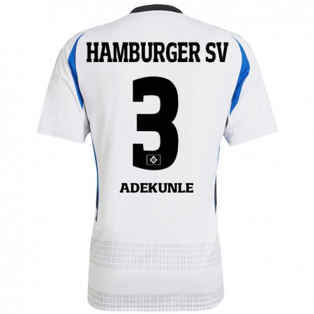 Kandiny Gyermek Noah Adekunle #3 Fehér Kék Hazai Jersey 2024/25 Mez Póló Ing