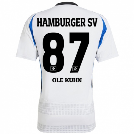 Kandiny Gyermek Niklas Ole Kühn #87 Fehér Kék Hazai Jersey 2024/25 Mez Póló Ing