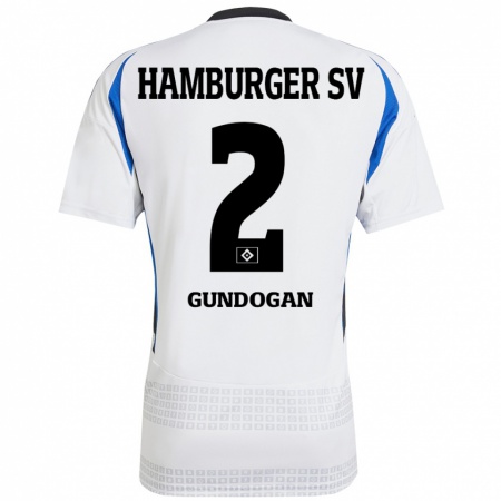 Kandiny Gyermek Haci Gündogan #2 Fehér Kék Hazai Jersey 2024/25 Mez Póló Ing