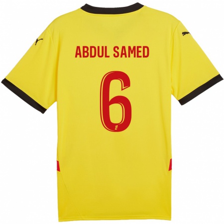 Kandiny Gyermek Salis Abdul Samed #6 Sárga Piros Hazai Jersey 2024/25 Mez Póló Ing