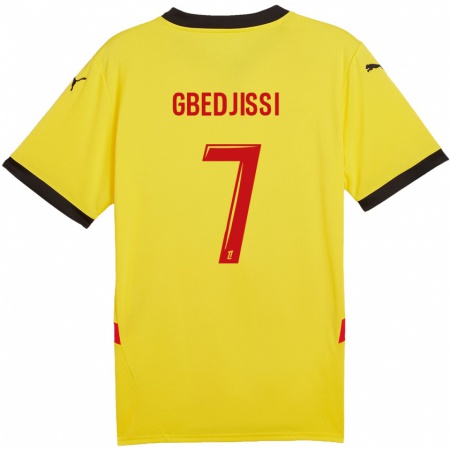 Kandiny Gyermek Aude Gbedjissi #7 Sárga Piros Hazai Jersey 2024/25 Mez Póló Ing