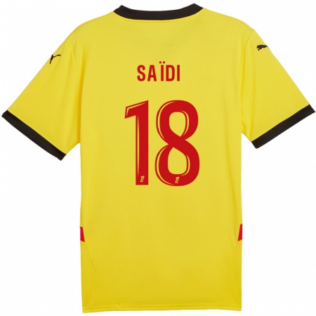 Kandiny Gyermek Kahissa Saïdi #18 Sárga Piros Hazai Jersey 2024/25 Mez Póló Ing