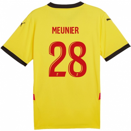 Kandiny Gyermek Jennifer Meunier #28 Sárga Piros Hazai Jersey 2024/25 Mez Póló Ing