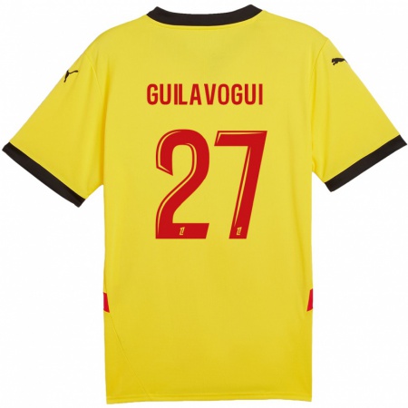 Kandiny Gyermek Morgan Guilavogui #27 Sárga Piros Hazai Jersey 2024/25 Mez Póló Ing