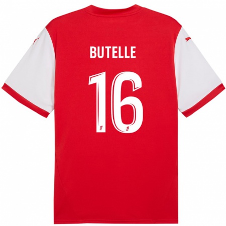 Kandiny Gyermek Ludovic Butelle #16 Piros Fehér Hazai Jersey 2024/25 Mez Póló Ing