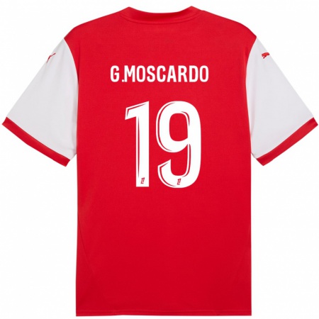 Kandiny Gyermek Gabriel Moscardo #19 Piros Fehér Hazai Jersey 2024/25 Mez Póló Ing