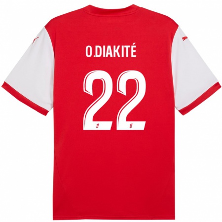 Kandiny Gyermek Oumar Diakité #22 Piros Fehér Hazai Jersey 2024/25 Mez Póló Ing