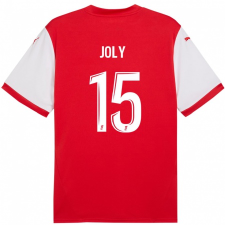 Kandiny Gyermek Lou-Ann Joly #15 Piros Fehér Hazai Jersey 2024/25 Mez Póló Ing