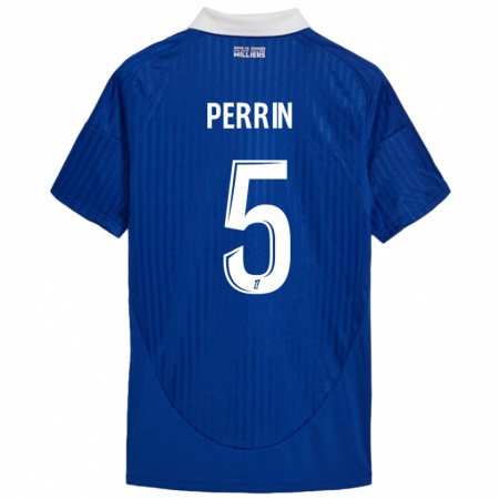 Kandiny Gyermek Lucas Perrin #5 Kék Fehér Hazai Jersey 2024/25 Mez Póló Ing