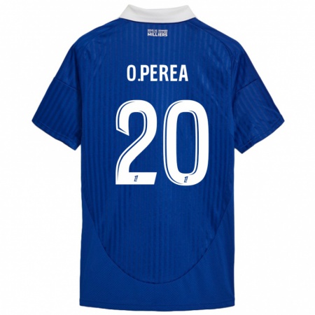 Kandiny Gyermek Óscar Perea #20 Kék Fehér Hazai Jersey 2024/25 Mez Póló Ing