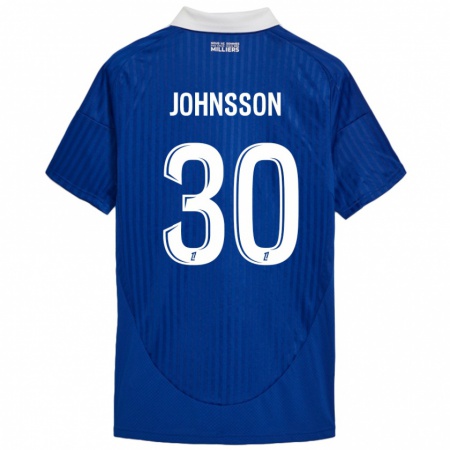 Kandiny Gyermek Karl-Johan Johnsson #30 Kék Fehér Hazai Jersey 2024/25 Mez Póló Ing