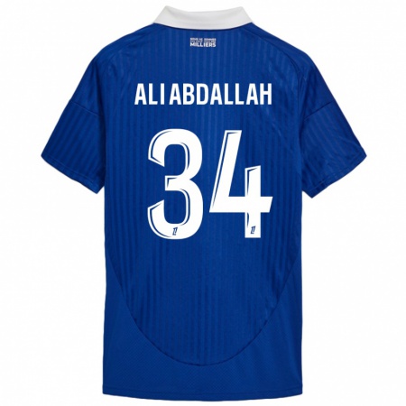 Kandiny Gyermek Aboubacar Ali Abdallah #34 Kék Fehér Hazai Jersey 2024/25 Mez Póló Ing