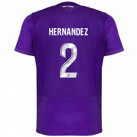 Kandiny Gyermek Lucie Hernandez #2 Lila Fehér Hazai Jersey 2024/25 Mez Póló Ing