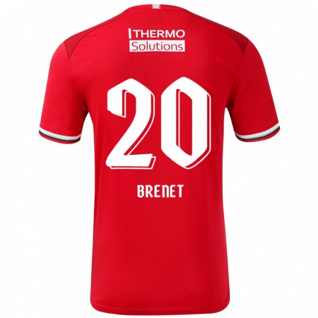 Kandiny Gyermek Joshua Brenet #20 Piros Fehér Hazai Jersey 2024/25 Mez Póló Ing