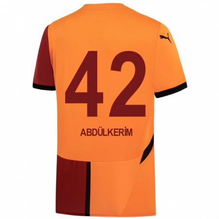 Kandiny Gyermek Abdülkerim Bardakcı #42 Sárga Piros Hazai Jersey 2024/25 Mez Póló Ing