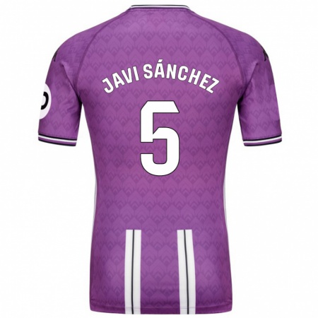 Kandiny Gyermek Javi Sánchez #5 Lila Fehér Hazai Jersey 2024/25 Mez Póló Ing