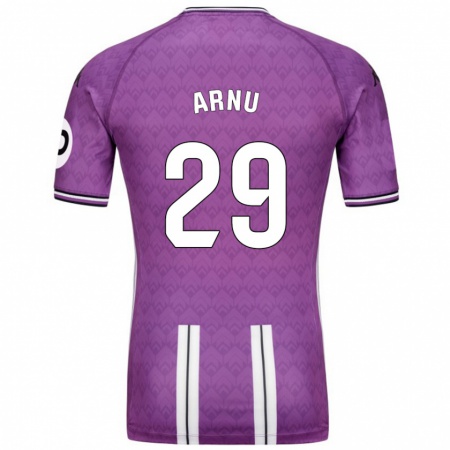 Kandiny Gyermek Adrián Arnu #29 Lila Fehér Hazai Jersey 2024/25 Mez Póló Ing