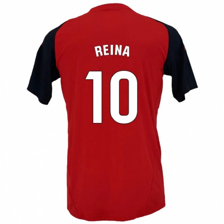 Kandiny Gyermek Alberto Reina #10 Piros Fekete Hazai Jersey 2024/25 Mez Póló Ing