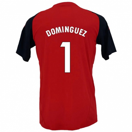 Kandiny Gyermek Iago Domínguez #1 Piros Fekete Hazai Jersey 2024/25 Mez Póló Ing