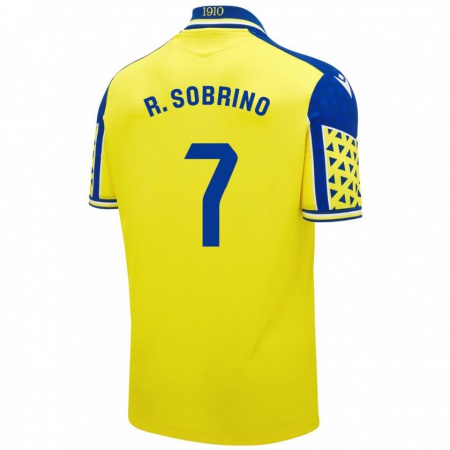 Kandiny Gyermek Rubén Sobrino #7 Sárga Kék Hazai Jersey 2024/25 Mez Póló Ing