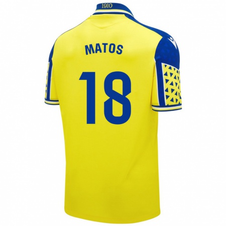 Kandiny Gyermek José Matos #18 Sárga Kék Hazai Jersey 2024/25 Mez Póló Ing