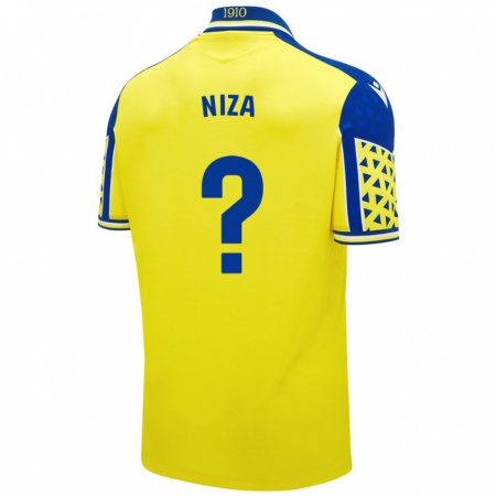 Kandiny Gyermek Sergio Niza #0 Sárga Kék Hazai Jersey 2024/25 Mez Póló Ing