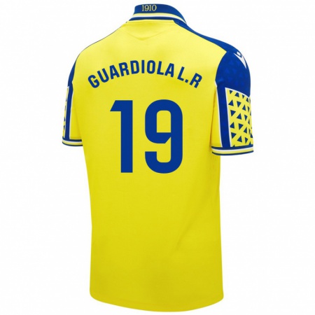 Kandiny Gyermek Sergi Guardiola #19 Sárga Kék Hazai Jersey 2024/25 Mez Póló Ing