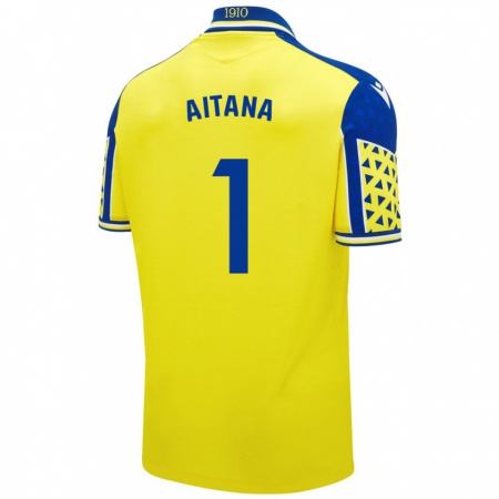 Kandiny Gyermek Aitana #1 Sárga Kék Hazai Jersey 2024/25 Mez Póló Ing