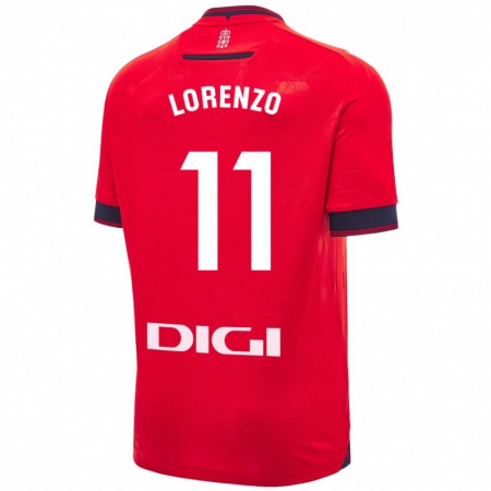 Kandiny Gyermek Nowend Lorenzo #11 Piros Fehér Hazai Jersey 2024/25 Mez Póló Ing