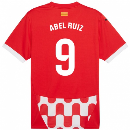 Kandiny Gyermek Abel Ruiz #9 Piros Fehér Hazai Jersey 2024/25 Mez Póló Ing